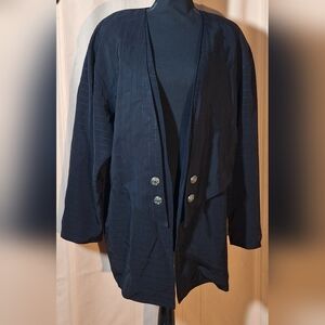 OPTIONS Elegant Black  Blazer with Button Detail